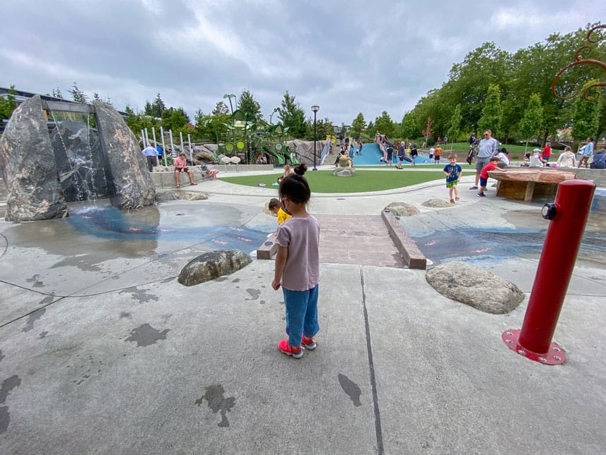 Inspiration Playground - Bellevue Downtown Park Splash Park and Waterfall