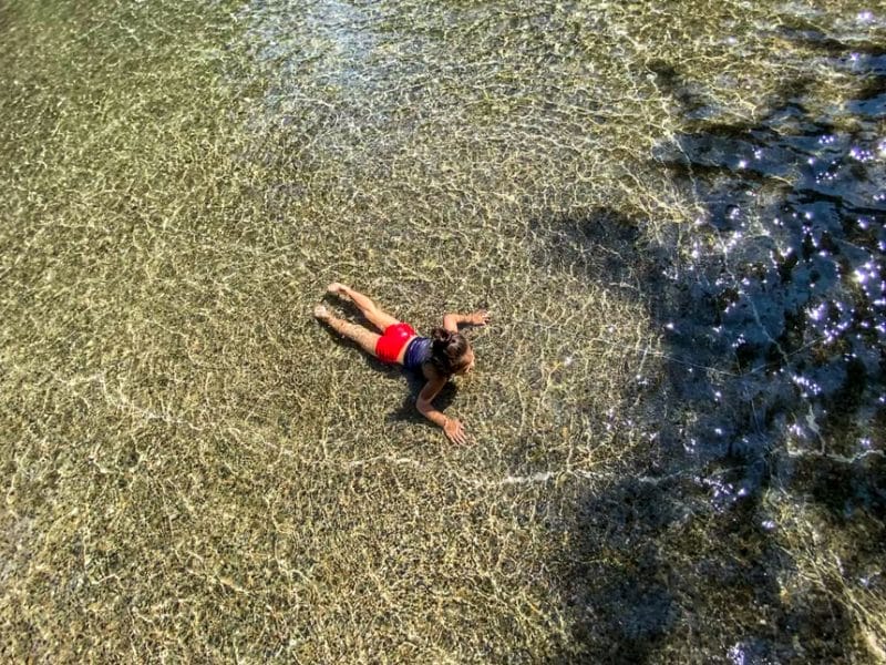 Volunteer Park Wading Pool Aerial View of Young Toddler Swimming