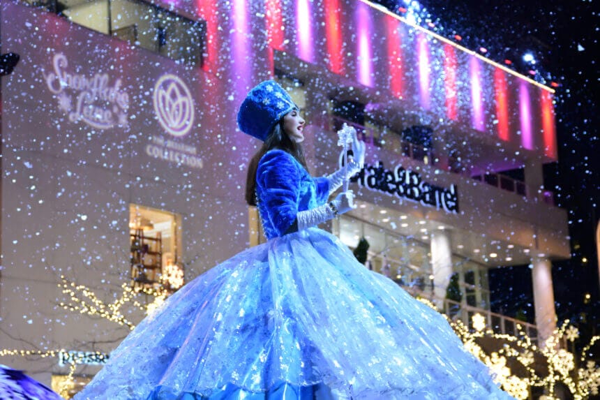 The Princess performing at Snowflake Lane Parade at The Bellevue Square
