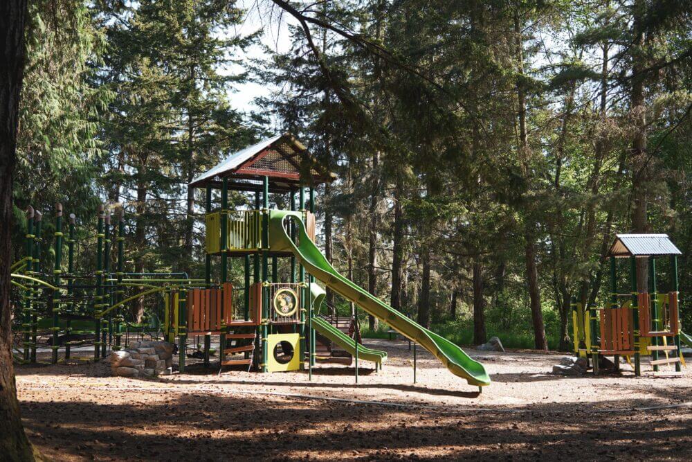 Discovery Park Playground in Seattle, perfect place for kids during sunny days with the trees around it making a nice shaded play area