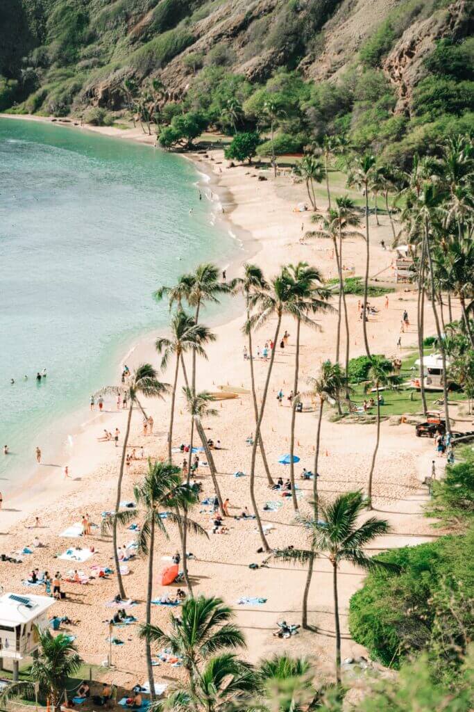 Hanauma Bay Hawaii, one of the top Oahu beaches for snorkeling and seeing marine life
