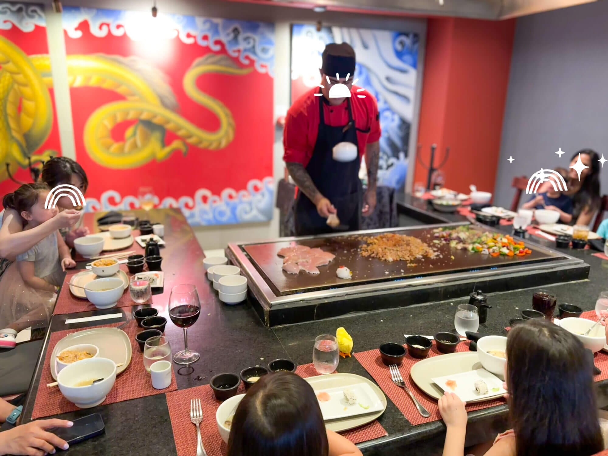 Families gather for the first dinner seating at Himitsu, the Asian-themed hibachi restaurant at Dreams Vallarta Bay Resort, where skilled chefs put on a lively cooking show right at the table. A favorite for kids and adults alike, the experience combines delicious food with interactive entertainment. Reservations are required and can only be made in person at the lobby starting at 10 AM, but guests are advised to arrive earlier—we lined up at 9:45 AM and were already 8th in line. It’s worth the effort for one of the most memorable and fun dining experiences at the resort.
